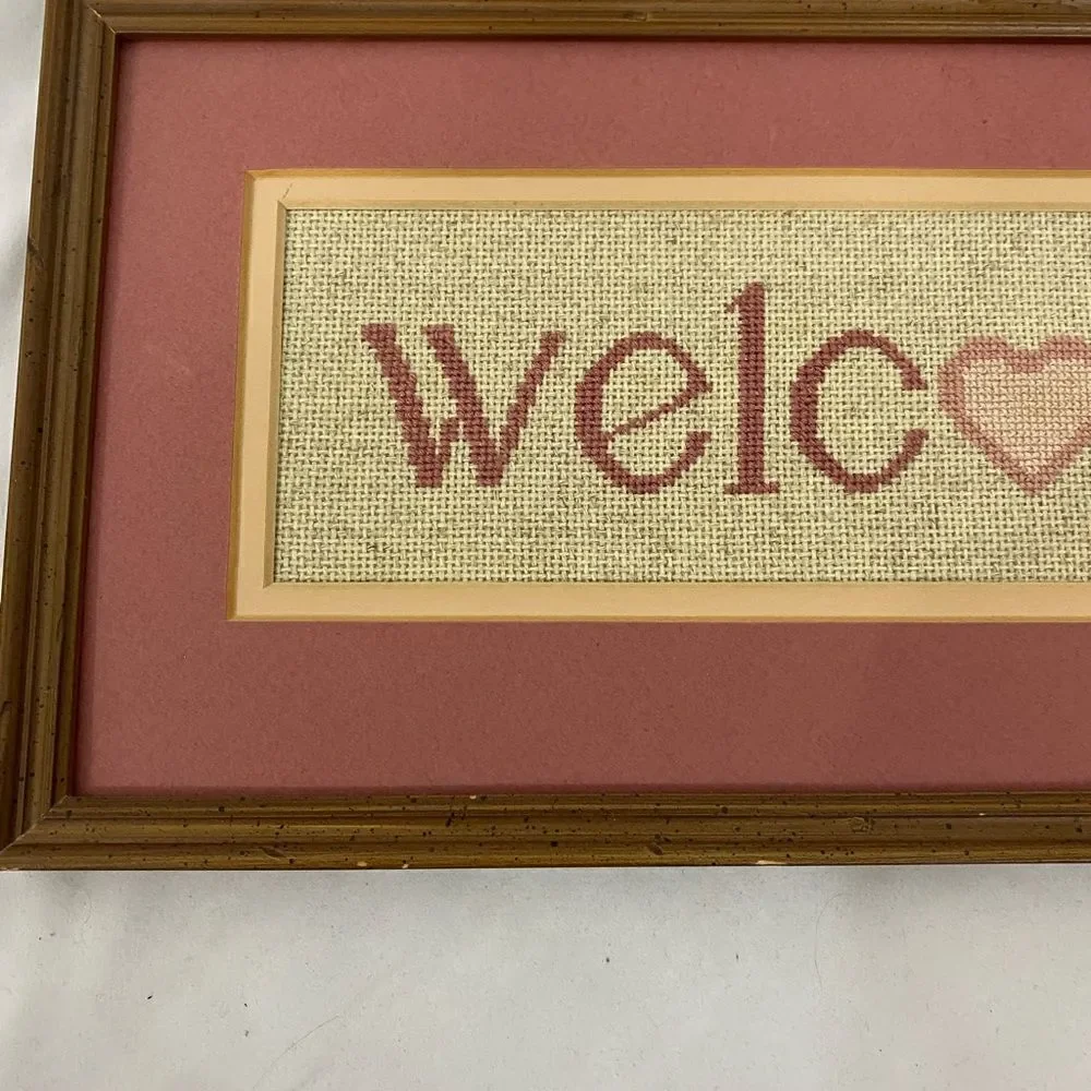 Cross-stitch Welcome 💕 Sign - Picture 3 of 5